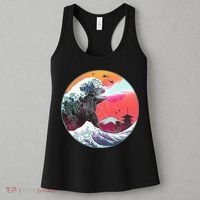 Retro 80's Godzilla Attack Wave Women's Tank Top thumb 3