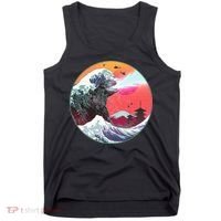 Retro 80's Godzilla Attack Wave Tank Top thumb 0