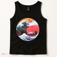 Retro 80's Godzilla Attack Wave Tank Top thumb 2