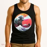 Retro 80's Godzilla Attack Wave Tank Top thumb 3