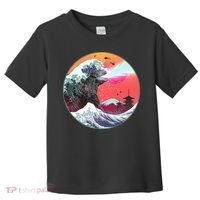 Retro 80's Godzilla Attack Wave Toddler T-Shirt thumb 0