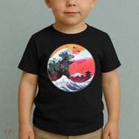 Retro 80's Godzilla Attack Wave Toddler T-Shirt thumb 2