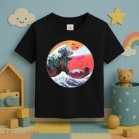 Retro 80's Godzilla Attack Wave Toddler T-Shirt thumb 3