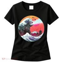 Retro 80's Godzilla Attack Wave Women's T-Shirt thumb 0