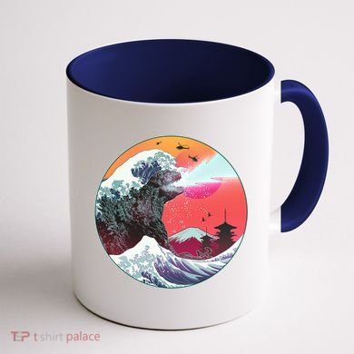 Retro 80's Godzilla Attack Wave Coffee Mug back