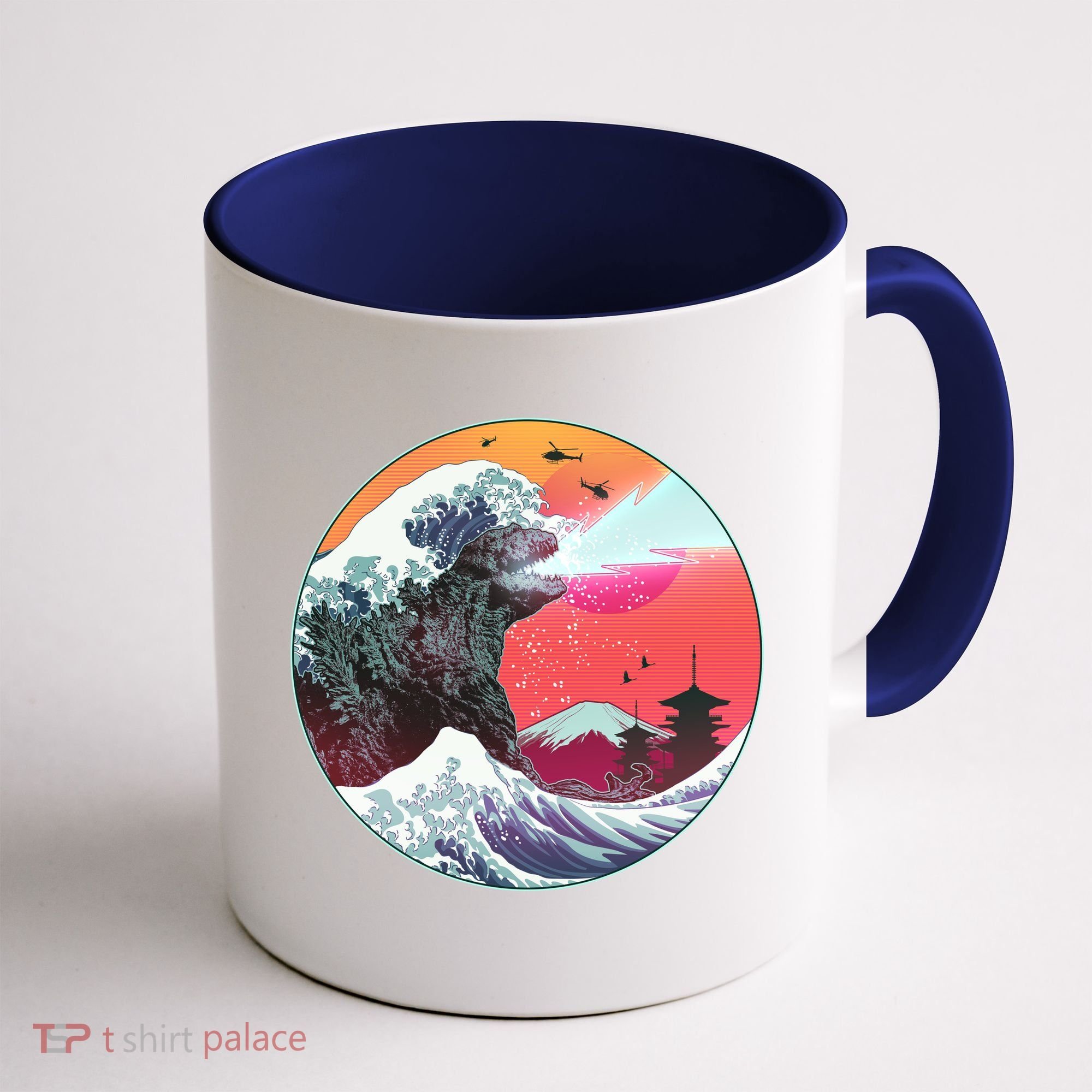 Retro 80's Godzilla Attack Wave Coffee Mug