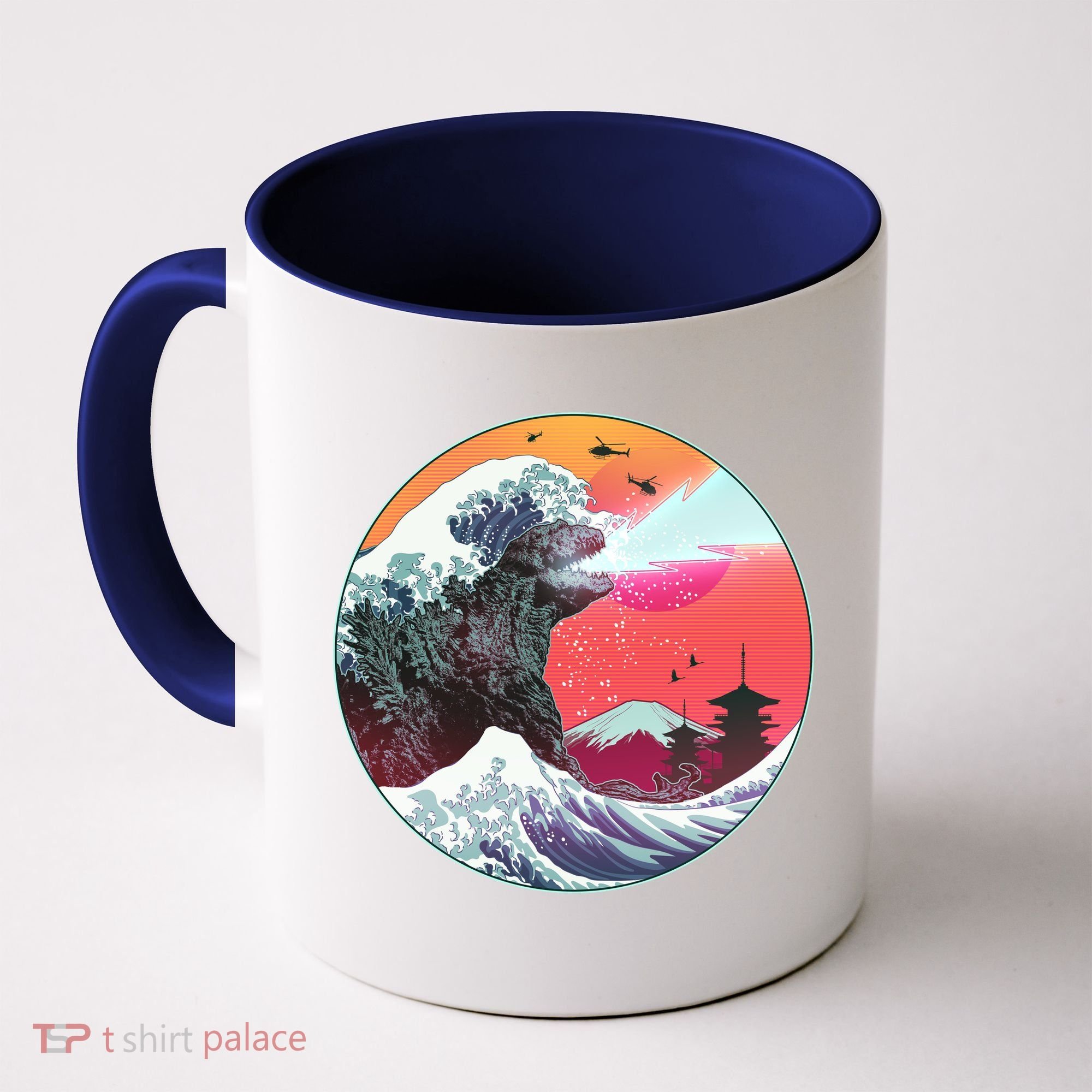 Retro 80's Godzilla Attack Wave Coffee Mug