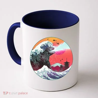 Retro 80's Godzilla Attack Wave Coffee Mug