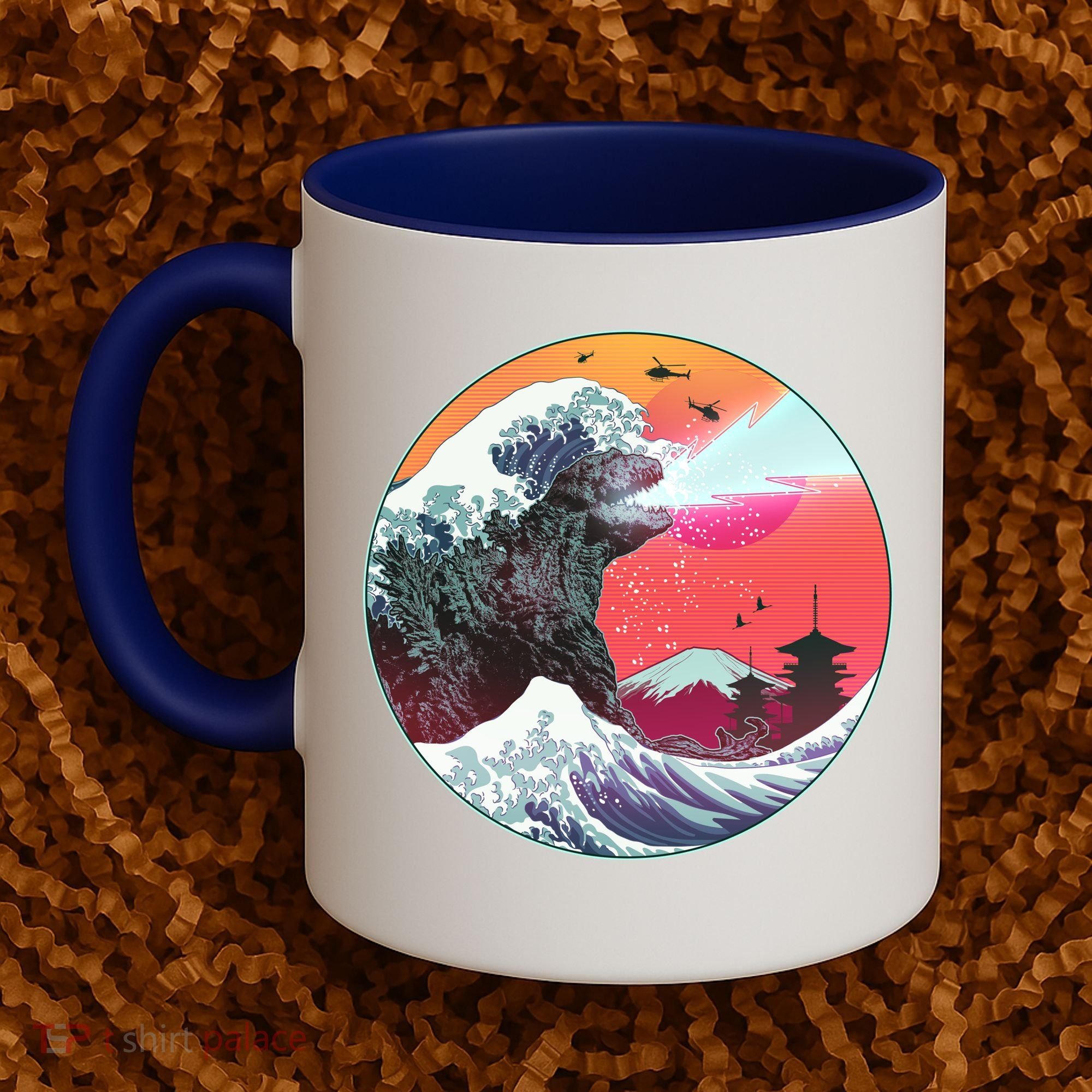 Retro 80's Godzilla Attack Wave Coffee Mug