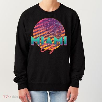 Retro 80's Miami CIty Emblem Women's Sweatshirt