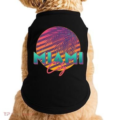 Retro 80's Miami CIty Emblem Doggie Tank