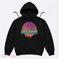 Retro 80's Miami CIty Emblem Hoodie thumb 0