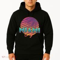 Retro 80's Miami CIty Emblem Hoodie thumb 2