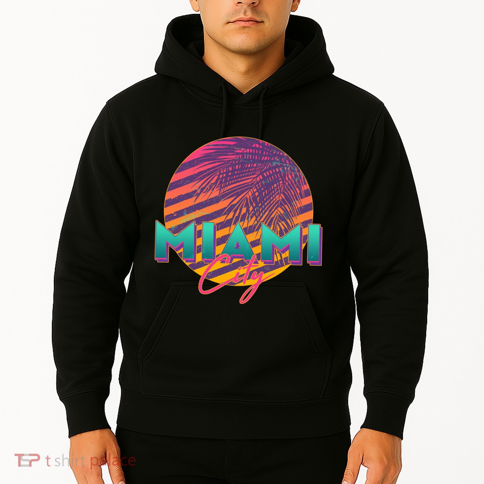 Retro 80's Miami CIty Emblem Hoodie