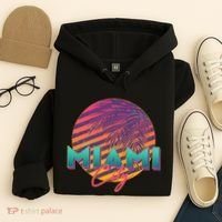 Retro 80's Miami CIty Emblem Hoodie thumb 4