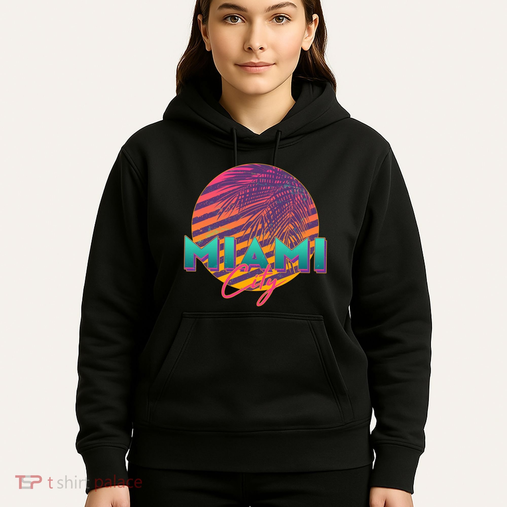 Retro 80's Miami CIty Emblem Hoodie