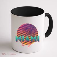 Retro 80's Miami CIty Emblem Coffee Mug thumb 1