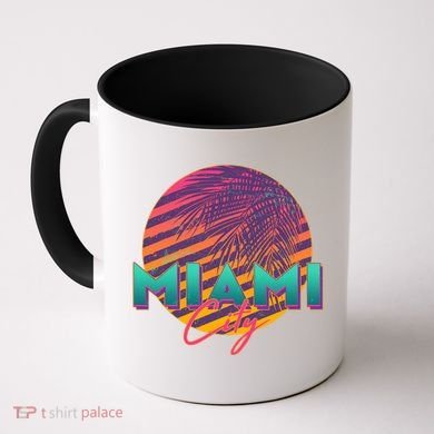 Retro 80's Miami CIty Emblem Coffee Mug