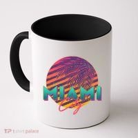 Retro 80's Miami CIty Emblem Coffee Mug thumb 0