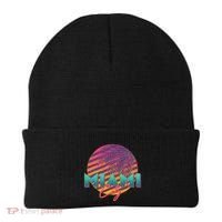 Retro 80's Miami CIty Emblem Beanie thumb 0
