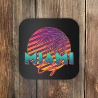 Retro 80's Miami CIty Emblem Coaster thumb 0