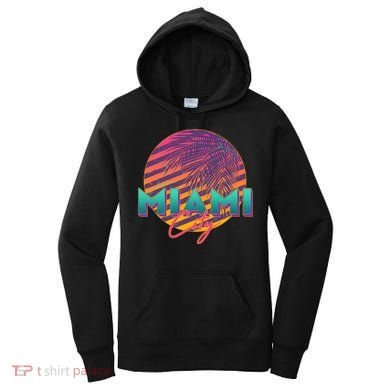 Retro 80's Miami CIty Emblem Women's Hoodie