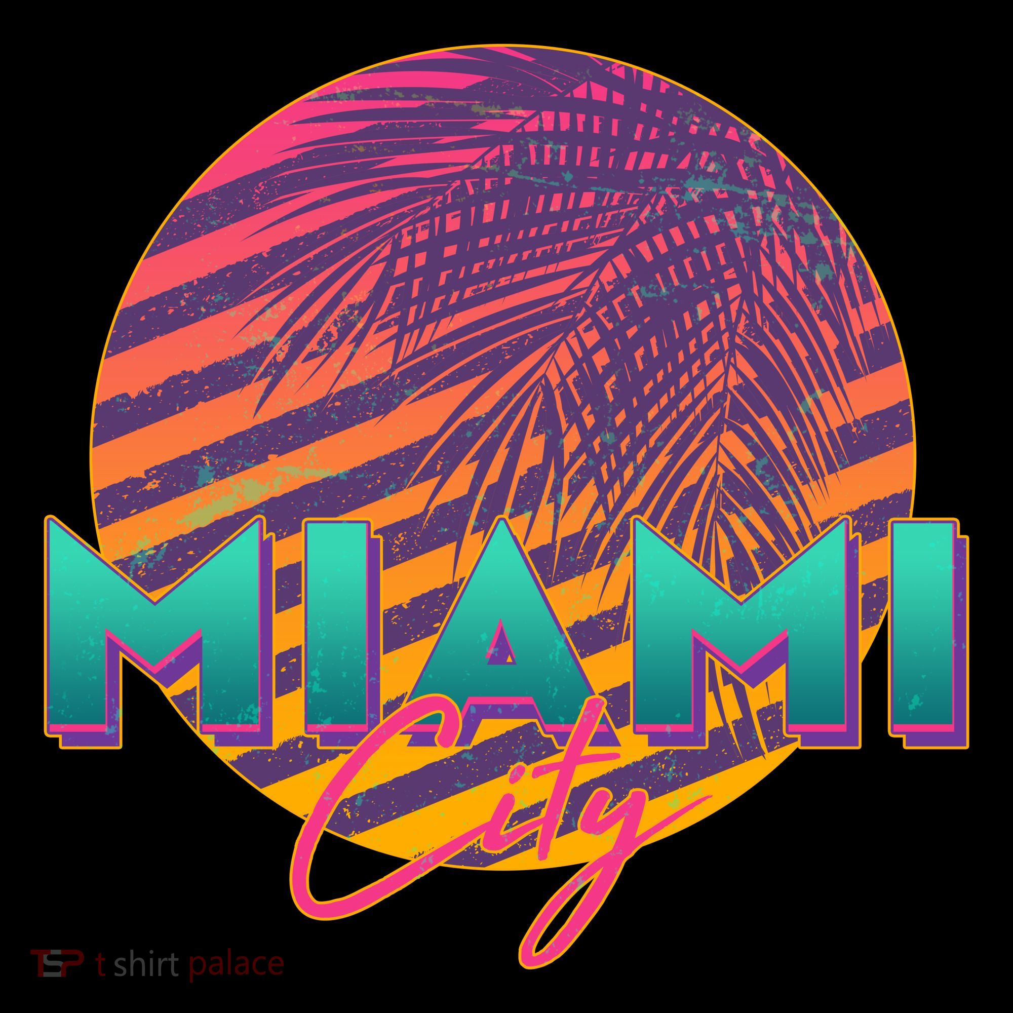Retro 80's Miami CIty Emblem Women's Hoodie