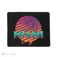 Retro 80's Miami CIty Emblem Mousepad thumb 0
