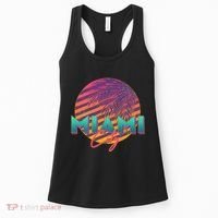 Retro 80's Miami CIty Emblem Women's Tank Top thumb 0