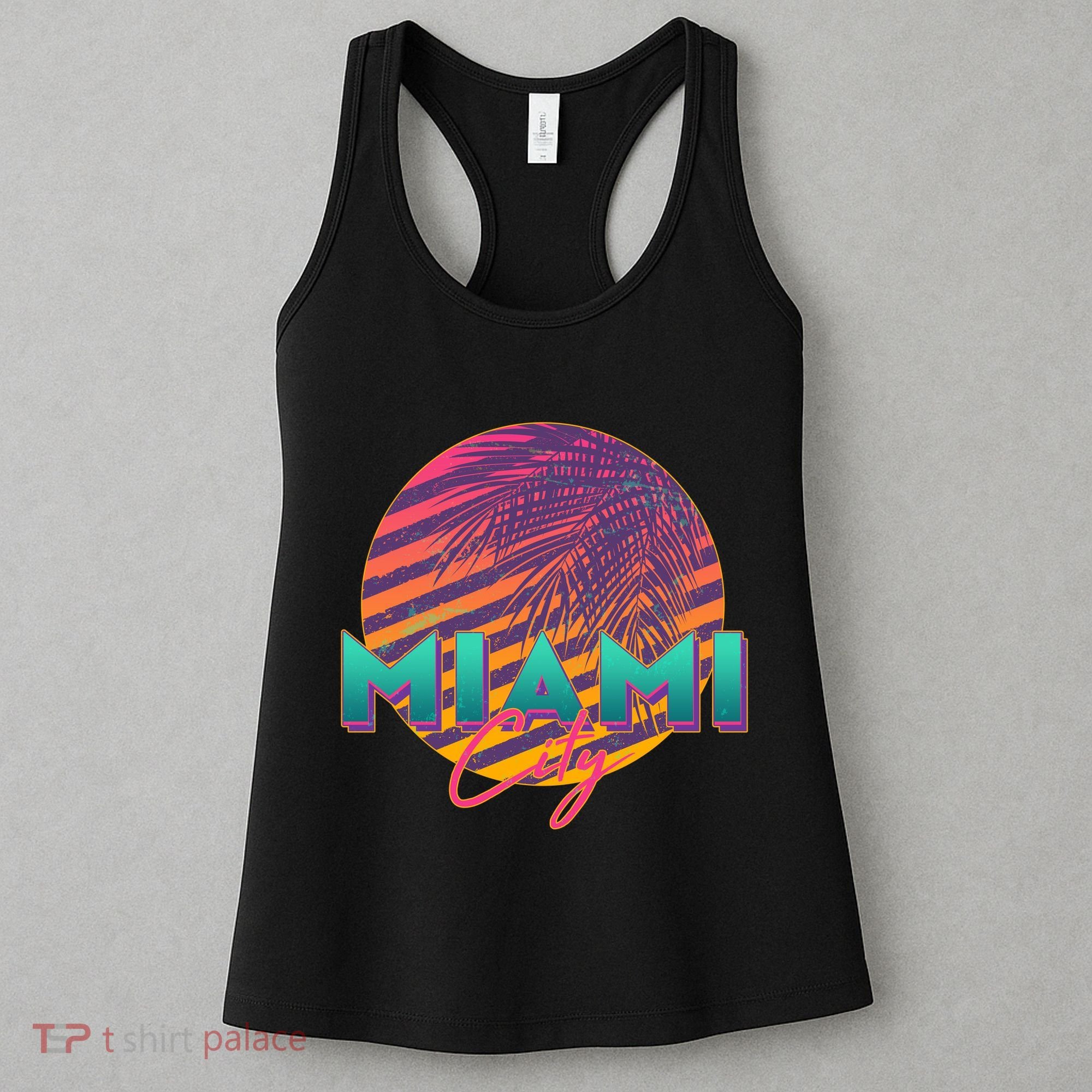 Retro 80's Miami CIty Emblem Women's Tank Top