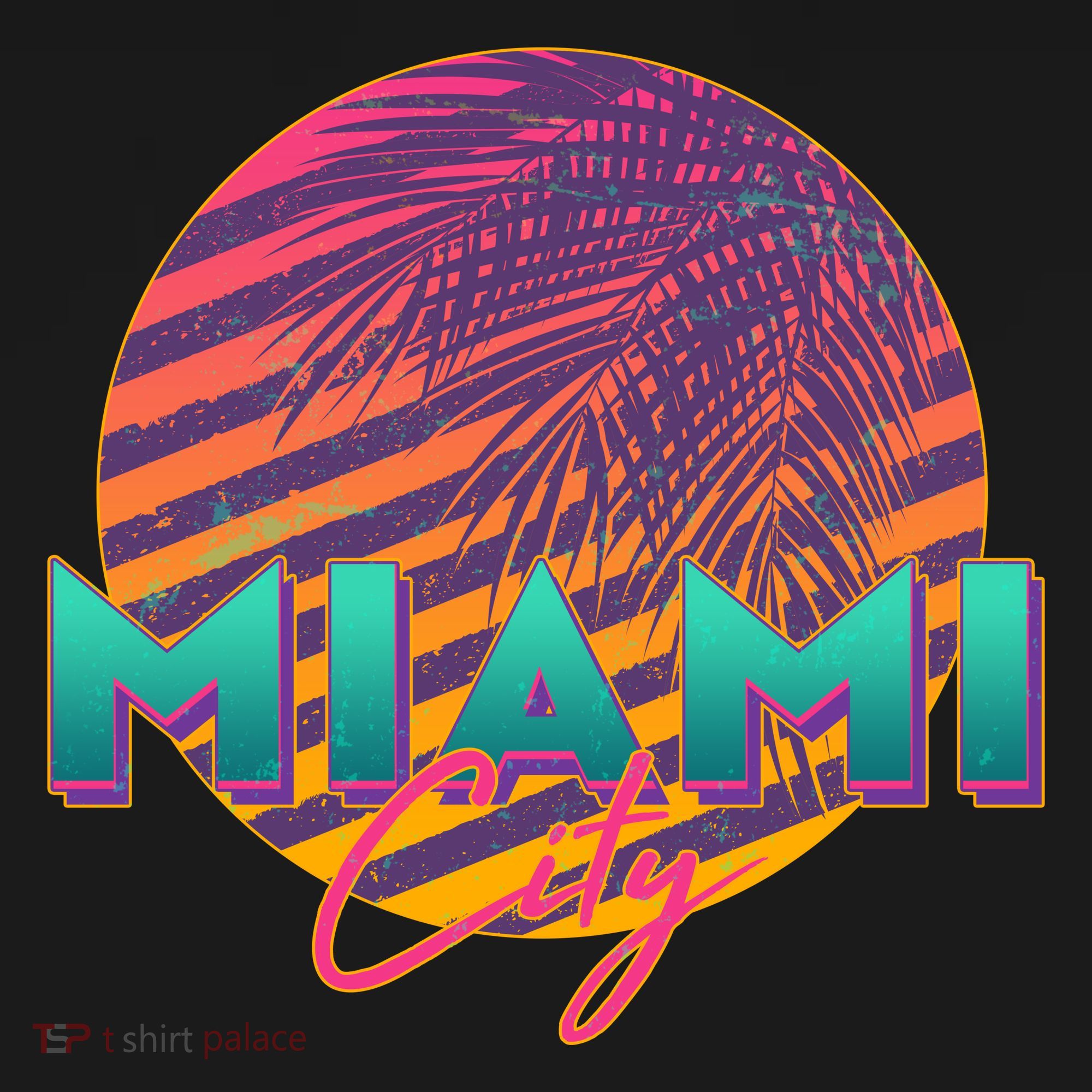Retro 80's Miami CIty Emblem Women's Tank Top