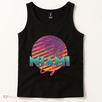 Retro 80's Miami CIty Emblem Tank Top thumb 2