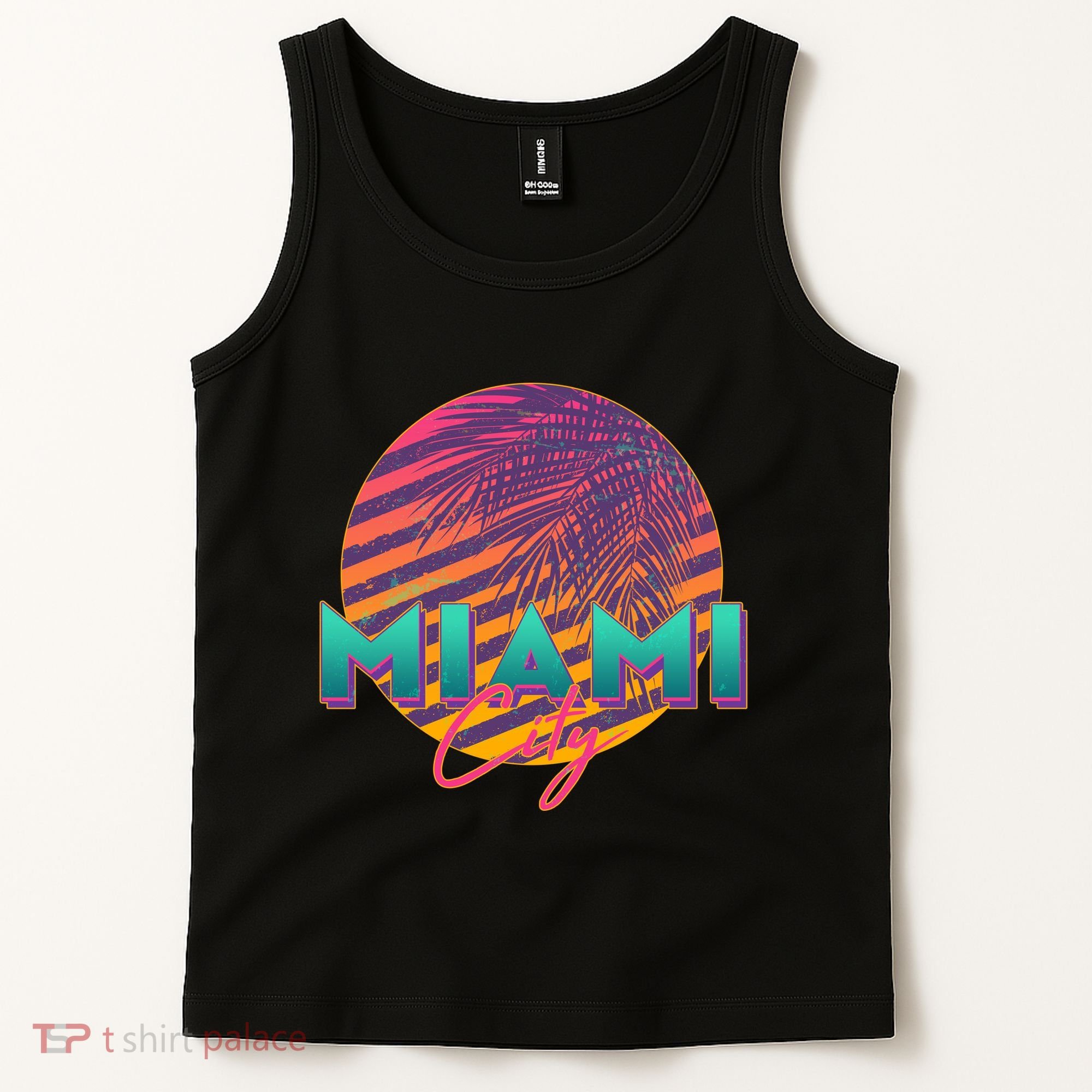 Retro 80's Miami CIty Emblem Tank Top