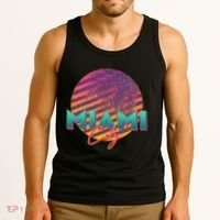 Retro 80's Miami CIty Emblem Tank Top thumb 3