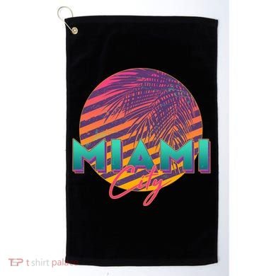 Retro 80's Miami CIty Emblem Golf Towel