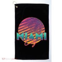 Retro 80's Miami CIty Emblem Golf Towel thumb 0