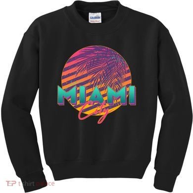 Retro 80's Miami CIty Emblem Kids Sweatshirt