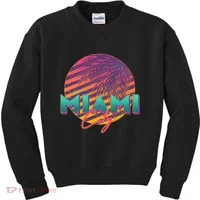 Retro 80's Miami CIty Emblem Kids Sweatshirt thumb 0