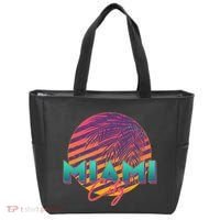 Retro 80's Miami CIty Emblem Tote Bag thumb 0