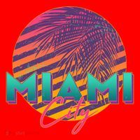 Retro 80's Miami CIty Emblem Santa Hat thumb 1