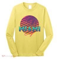 Retro 80's Miami CIty Emblem Long Sleeve Shirt thumb 0