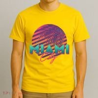 Retro 80's Miami CIty Emblem T-Shirt thumb 3