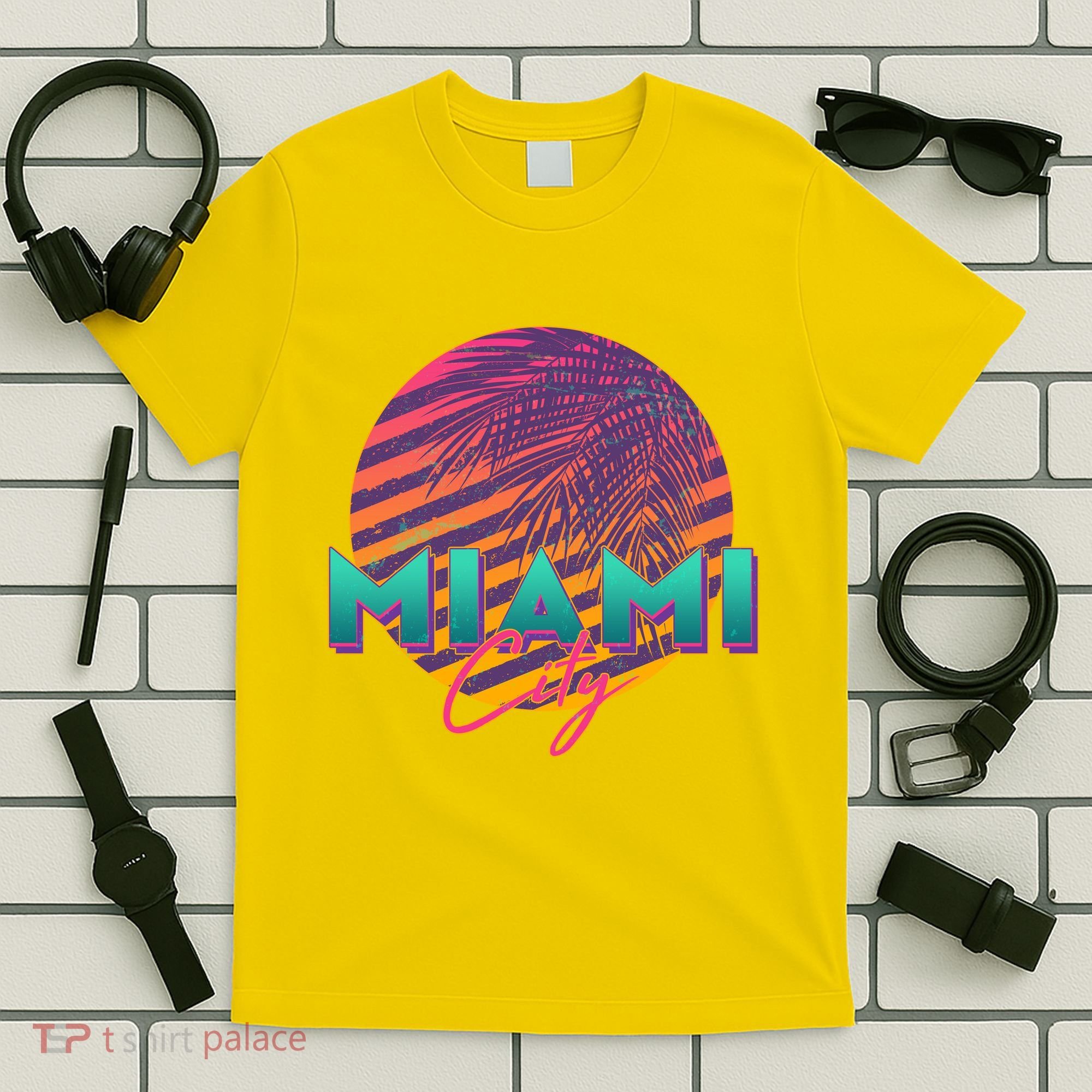 Retro 80's Miami CIty Emblem T-Shirt
