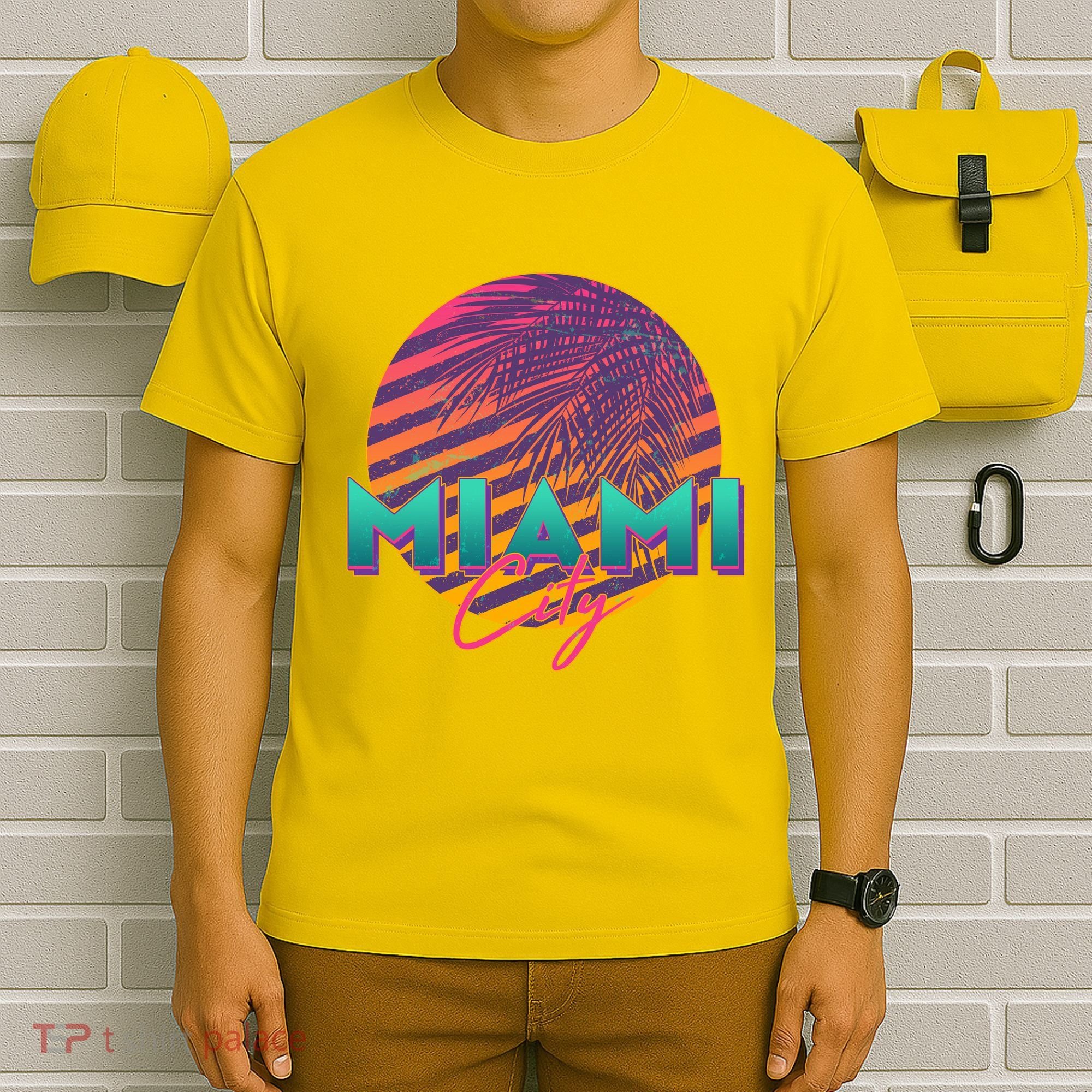 Retro 80's Miami CIty Emblem T-Shirt