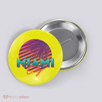 Retro 80's Miami CIty Emblem Button