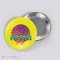 Retro 80's Miami CIty Emblem Button thumb 0