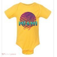 Retro 80's Miami CIty Emblem Baby Bodysuit thumb 0