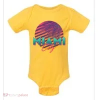 Retro 80's Miami CIty Emblem Baby Bodysuit thumb 0