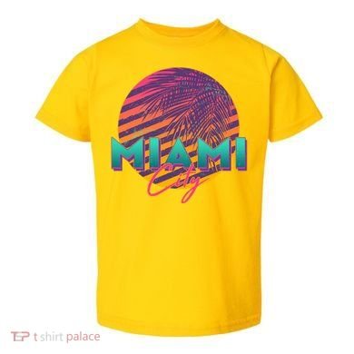 Retro 80's Miami CIty Emblem Toddler T-Shirt