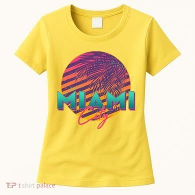 Retro 80's Miami CIty Emblem Women's T-Shirt